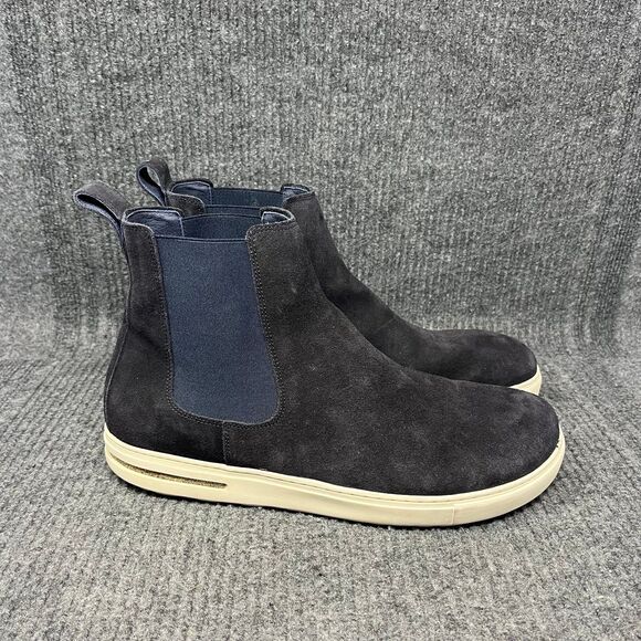 Birkenstock Black Suede Chelsea Boots with Cream Sole main image 6
